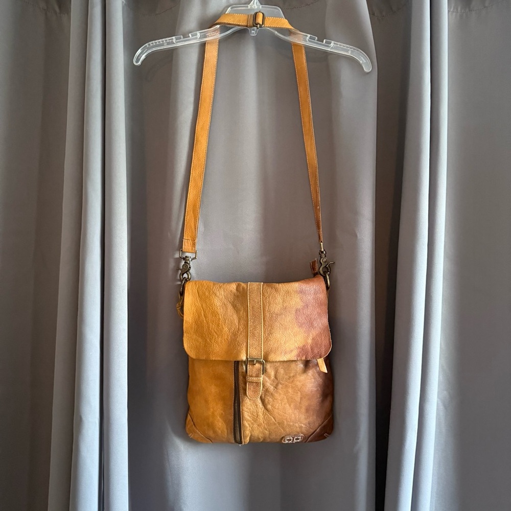 Bed Stü Jack Crossbody Leather Bag in Citrus Tie Dye